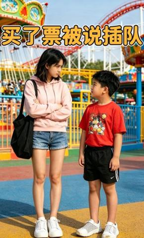 短剧《买了票被说插队》海报