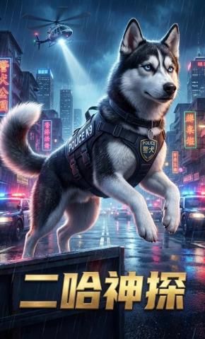 短剧《二哈神探》海报