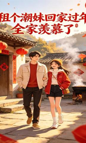 短剧《租个潮妹回家过年全家羡慕了》海报