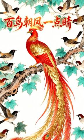 短剧《百鸟朝凤一点睛》海报