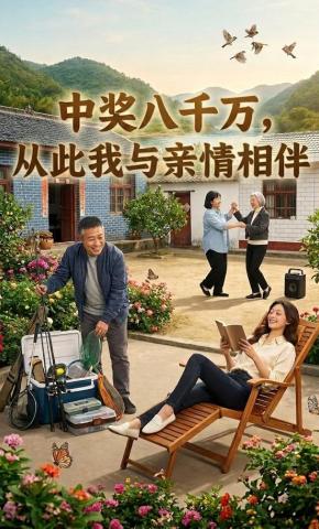 短剧《中奖八千万，从此我与亲情相伴》海报