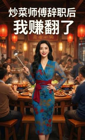 短剧《炒菜师傅辞职后，我赚翻了》海报