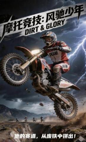 短剧《摩托竞技：风驰少年》海报