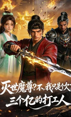 短剧《灭世魔尊？不，我只是个欠了三个亿的打工人》海报