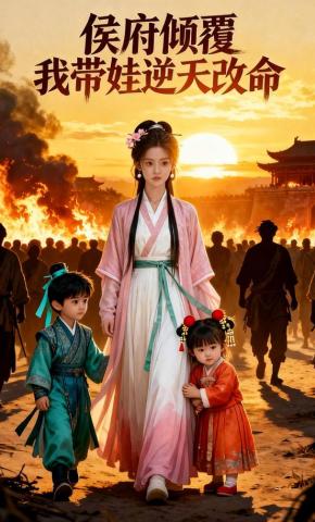 短剧《侯府倾覆，我带娃逆天改命》海报