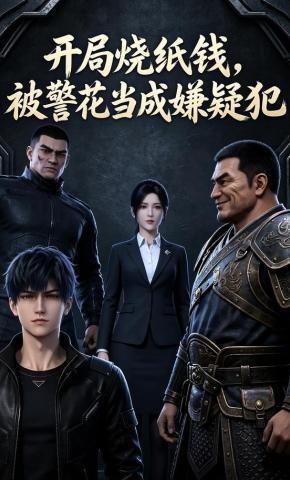 短剧《开局烧纸钱，被警花当成嫌疑犯》海报