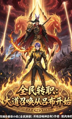 短剧《全民转职：大道召唤从吕布开始》海报