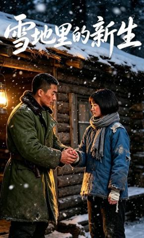 短剧《雪地里的新生》海报