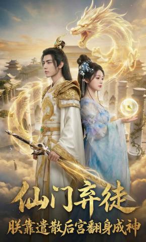 短剧《仙门弃徒：朕靠遣散后宫翻身成神》海报