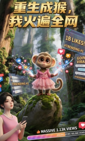 短剧《重生成猴，我火遍全网》海报