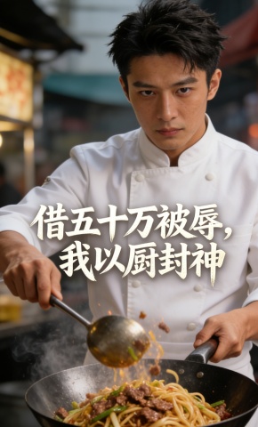 短剧《借五十万被辱，我以厨封神》海报