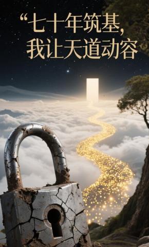 短剧《七十年筑基，我让天道动容》海报