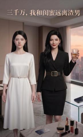 短剧《三千万，我和闺蜜远离渣男》海报