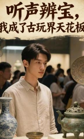 短剧《听声辨宝，我成了古玩界天花板》海报