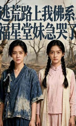 短剧《逃荒路上我佛系，福星堂妹急哭了》海报