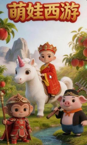 短剧《萌娃西游》海报