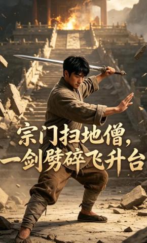 短剧《宗门扫地僧，一剑劈碎飞升台》海报