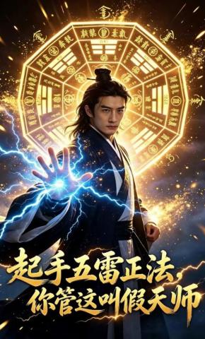 短剧《起手五雷正法，你管这叫假天师？》海报