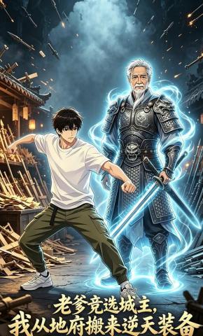 短剧《老爹竞选城主，我从地府搬来逆天装备》海报