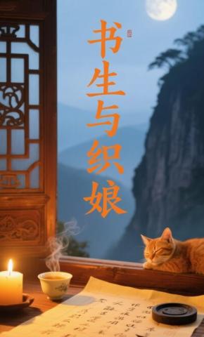 短剧《书生与织娘》海报