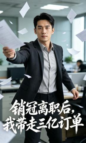 短剧《销冠离职后，我带走三亿订单》海报