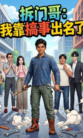 短剧《拆门哥：我靠搞事出名了》海报