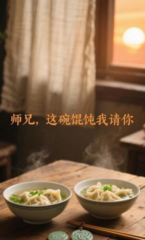 短剧《师兄，这碗馄饨我请你》海报