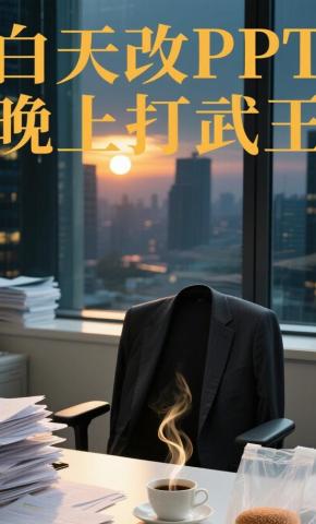 短剧《白天改PPT，晚上打武王》海报