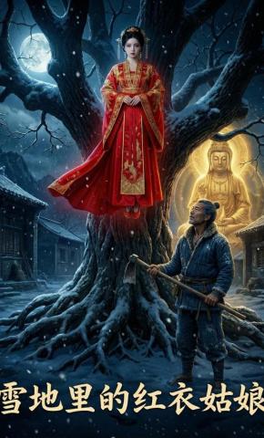 短剧《雪地里的红衣姑娘》海报