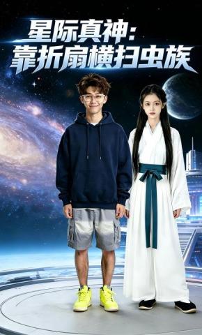 短剧《星际真神：靠折扇横扫虫族》海报