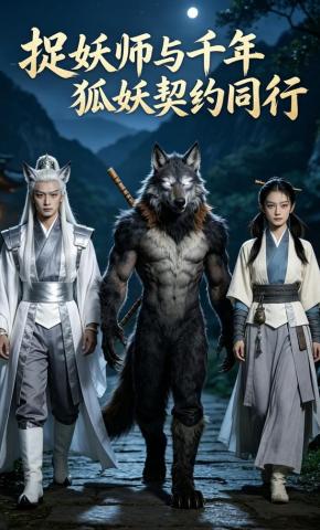 短剧《捉妖师与千年狐妖契约同行》海报