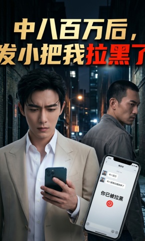 短剧《中八百万后，发小把我拉黑了》海报