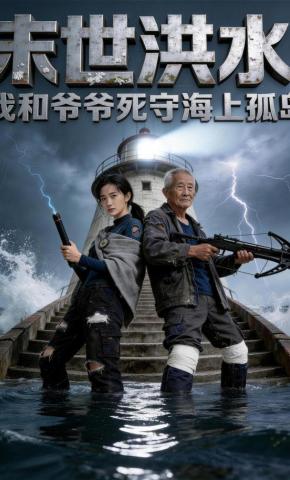 短剧《末世洪水：我和爷爷死守海上孤岛》海报