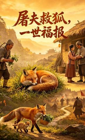 短剧《屠夫救狐，一世福报》海报