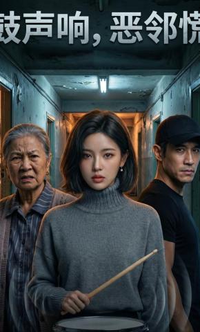 短剧《鼓声响，恶邻慌》海报