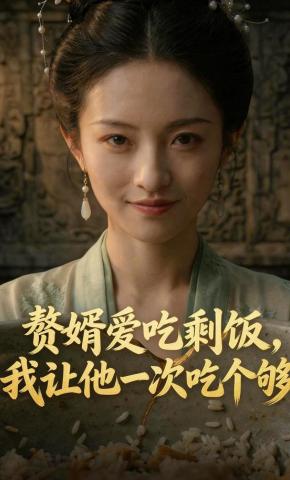 短剧《赘婿爱吃剩饭，我让他一次吃个够》海报