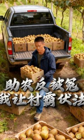 短剧《助农反被冤，我让村霸伏法》海报