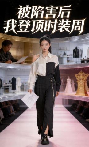 短剧《被陷害后，我登顶时装周》海报