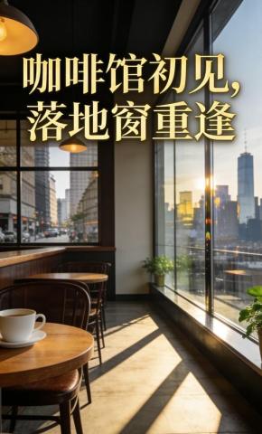 短剧《咖啡馆初见，落地窗重逢》海报