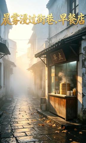 短剧《晨雾漫过街巷，早餐店》海报