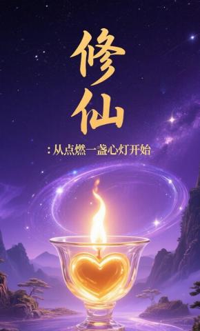 短剧《修仙：从点燃一盏心灯开始》海报