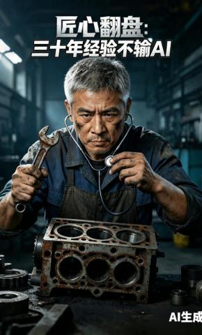 短剧《匠心翻盘：三十年经验不输AI》海报