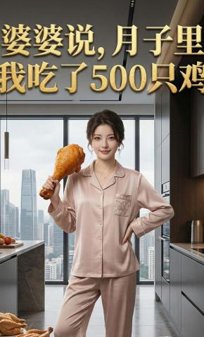 短剧《婆婆说，月子里我吃了500只鸡》海报