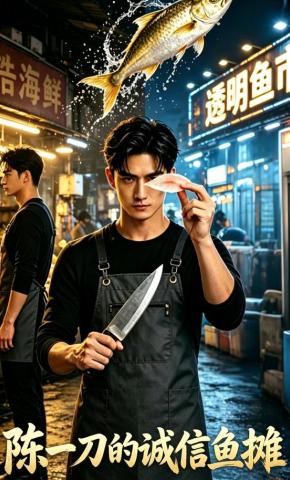 短剧《陈一刀的诚信鱼摊》海报