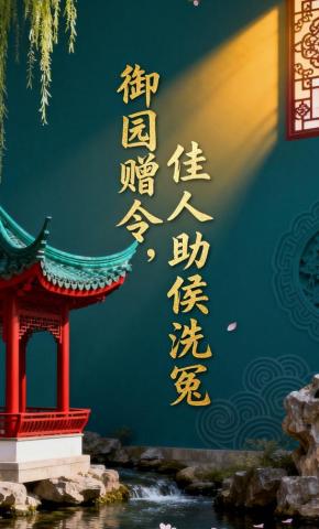 短剧《御园赠令，佳人助侯洗冤》海报