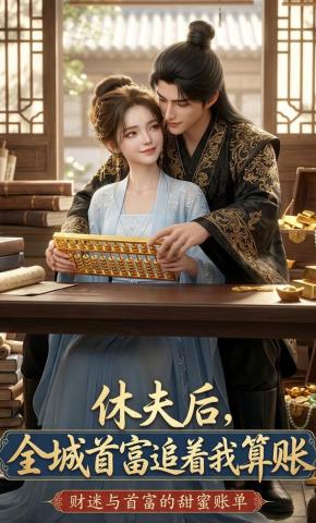 短剧《休夫后，全城首富追着我算账》海报
