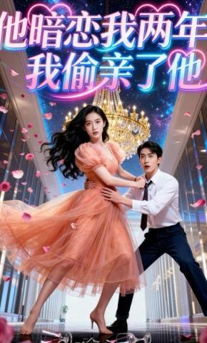 短剧《他暗恋我两年，我偷亲了他》海报