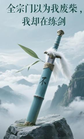 短剧《全宗门以为我废柴，我却在练剑》海报