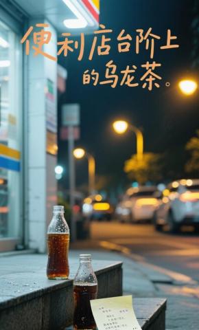 短剧《便利店台阶上的乌龙茶》海报