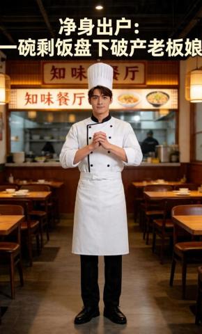 短剧《净身出户：一碗剩饭盘下破产老板娘》海报